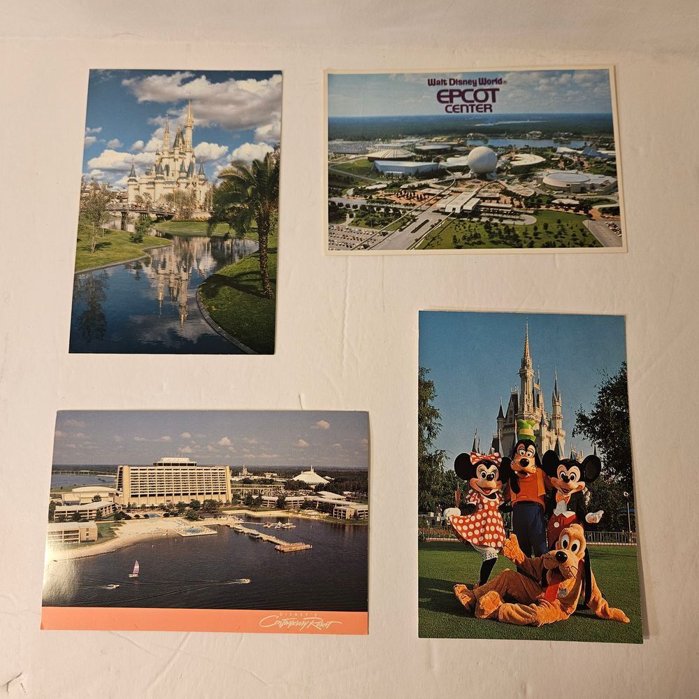 Walt Disney World Vintage Postcards Magic Kingdom EPCOT‎ Center Collection 1990s